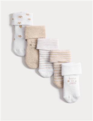 5 Pack Cotton Rich Terry Born in 2026 Socks (0-6 Mths) | M&S