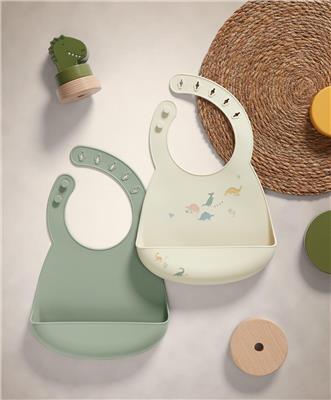 Silicone Bibs (2 Pack) - Dino Teal – Mamas & Papas UK