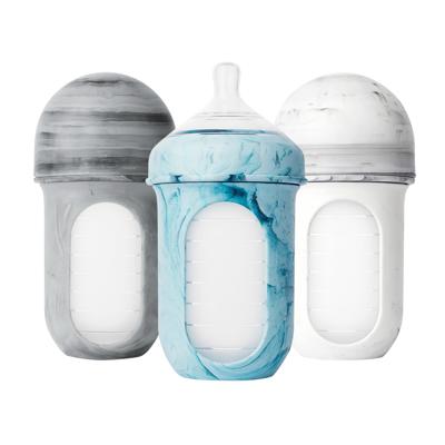 Boon NURSH Reusable Silicone Pouch Baby Bottles ‚Äì Stage 2 Medium Flow ‚Äì 8oz ‚Äì Marble (3pk) - Walmart.com