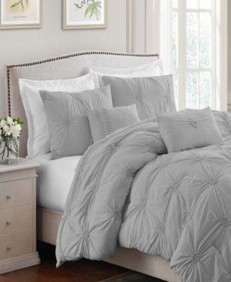 Cathay Home Inc. Floral Pintuck Comforter Set, Twin/Twin XL - Macys