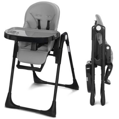Kinder King Foldable High Chair for Baby, Toddler Feeding Chair with Detachable Double Trays, Gray : Target