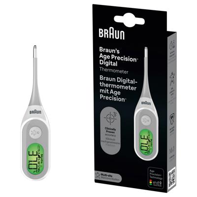 Braun high speed digital thermometer with age precis prt2000 184