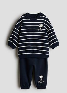 2-piece printed sweatshirt set - greige/mickey mouse - 1295328023