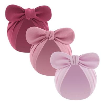 PythJooh 3PCs Newborn Baby Girl Boy Bowknot Turban Hats Infants Knot Beanie Caps Soft Cotton Headwrap Hospital Hats for 0-3Months