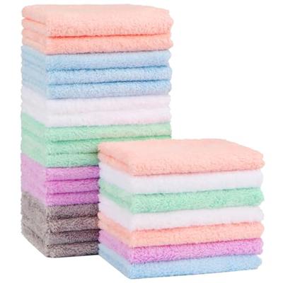 Orighty Baby Washcloths 24-Pack(7x9), Microfibre Coral Fleece Baby Towels, Super Soft and Absorbent Wash Flannels for Newborns and Infants, Gentle