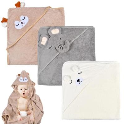Forhome Baby Hooded Towel Set, 3 Pieces - Toddler Bath Towels with Bamboo Super Absorbent Hooded Towels, Three Patterns as Baby Gift