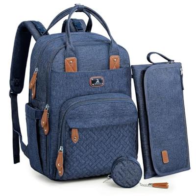 Dikaslon Changing Bag Backpack, Large Nappy Back Pack Multifunction Baby Bags with Portable Changing Mat, Pacifier Holder, and Stroller Straps, for Mo