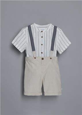Linen Blend Shirt, Shorts & Braces Set | Woolworths.co.za