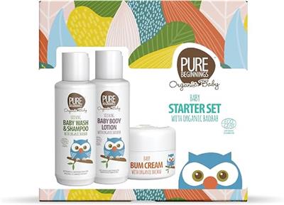 Pure Beginnings Baby Starter Set (100ml Baby Wash & Shampoo, 100ml Baby Body Lotion, 50ml Baby Bum Cream) : Amazon.co.za: Baby Products