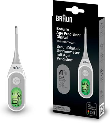 Braun Age Precision Digital thermometer - Digital Stick for Multi-Site Usage - Orally, Rectally or Underarm - Baby and Infant Friendly - #1 Brand amon