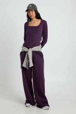 Plum Tall Scoop Neck Long Sleeve Top And Straight Leg Jogger Tracksuit | Boohoo