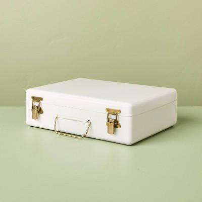9 Large Metal Box with Brass Hardware Sour Cream - Hearth & Hand™ with Magnolia : Target