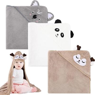 GSrenyu 3 Pcs Hooded Baby Towel Set with Hood | Ultra Soft Baby Towels Newborn Bath Towel Animal Design Absorbent Baby Bath Towels for Baby Boys and G
