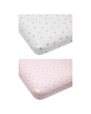 2 Pack 225 Thread Count Organic Cotton Fitted Cot Sheets - Natives - Kmart