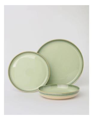 Australian House & Garden Esperance Celadon Wiped Edge 12pc Dinner Set in Green | MYER