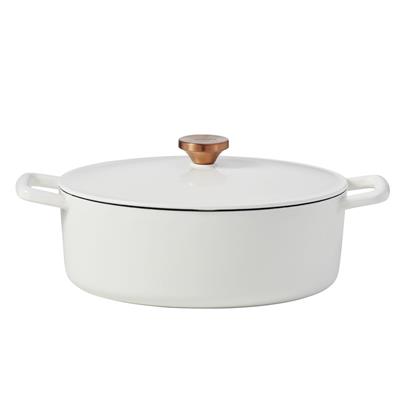 Lagostina Tuscan Collection Enamel Cast Iron Dutch Oven, White, 5-qt