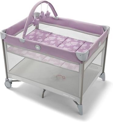 Amazon.com : Graco On the Go Zip Pack n Play Playard, Folding Playpen with Bassinet, Portable Crib, Lilac Mod : Baby