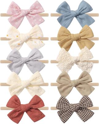 Amazon.com: doboi 10PCS Baby Girls Headbands Hair Bows Nylon Linen Hairbands Handmade Hair Accessories for Newborn Infant Toddlers Little Girl and Kid