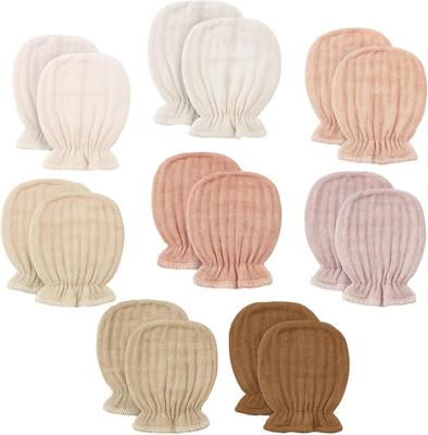 Amazon.com: Jeere 8 Pairs Newborn Baby Muslin Mittens 0-6 Months No Scratch Elastic Wrist Soft Breathable Gloves Bulk Cotton Solid Color for Infant To