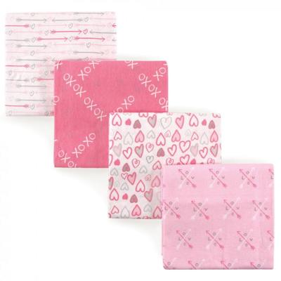Luvable Friends Baby Girl Cotton Flannel Receiving Blankets, Love 4-Pack, One Size - Walmart.com