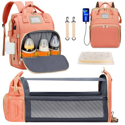 GPED Diaper Bag Backpack, Pink, Large Capacity Travel Bag with Changing Station, Insulated Pocket, USB Port - Walmart.com
