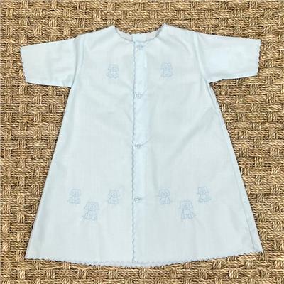 Auraluz Blue Daygown with Puppy Embroidery