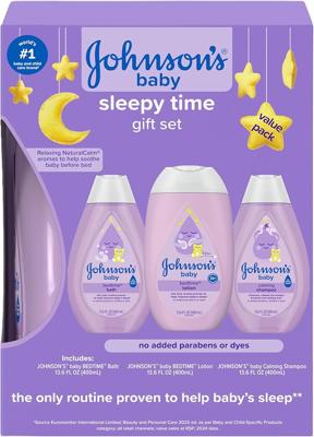 Amazon.com: Johnsons Baby Sleepy Time Gift Set with Calming Bedtime Bath, Bedtime Lotion & Calming Shampoo, Baby Bedtime Essentials with Relaxing Nat