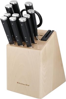 KitchenAid, Forged Knife Set 11 piece, Knife Block and Sharpener, Japanese 420J2 Steel, 10 Knives, Shears, Block & Sharpener Set : Amazon.co.uk: Home