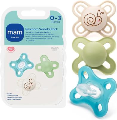 Amazon.com : MAM Pacifier 0-3 Months Variety Set, 1 Comfort, 1 Perfect Start, 1 Original Start, Developed with Medical Experts Specially for Smaller N