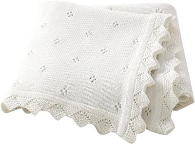 Hadetoto Baby Blanket 100% Cotton Knit Baby Blankets Baby Gifts Baby Essentials for Newborn, 100 x 80 cm (White) : Amazon.co.uk: Baby Products
