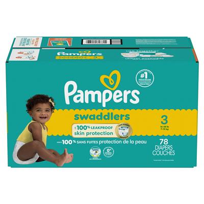 Pampers Swaddler Size 3 Leak-Free Diapers, 78-pc