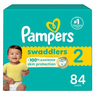 Pampers Swaddler Size 2 Leak-Free Baby Diapers, 84-pc