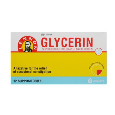 Lennon Glycerine Suppositories for Children 12 Suppositories - Clicks