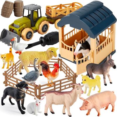 BUYGER Toy Farm Animals Set for 2 3 Years Olds Kids, Farm Yard Barn : Amazon.co.uk: Toys & Games