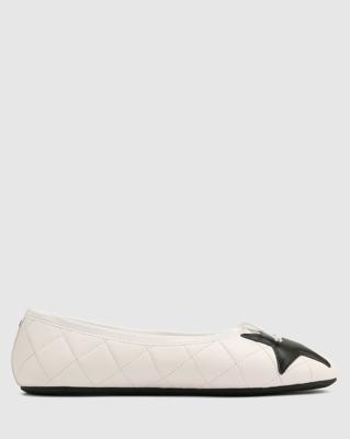 Bedford White Leather | White Leather Ballet Flat