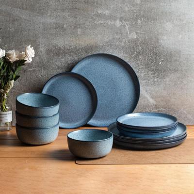 Home Trends Blue Speckle Stoneware 12-Piece Dinnerware Set - Walmart.ca