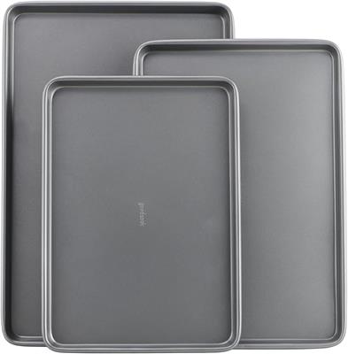 Amazon.com: GoodCook Everyday Nonstick Baking Sheet Set, 3 Pack Includes Small (13×9) Medium (15×1) and Large (17×11) Pans Carbon Steel Construction C