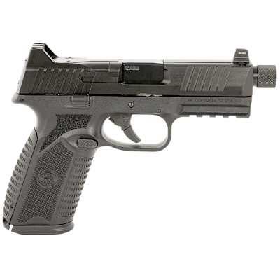 FN 66101375 510 Tactical Full Size Frame 10mm Auto 22 1, 4.71 Black Target Crown Steel Barrel, Black PVD Optic Cut/Serrated Steel Slide & Polymer Fram