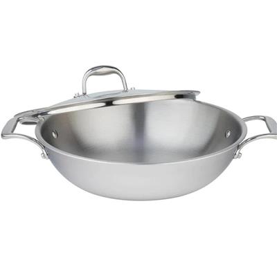Meyer SuperSteel Tri-Ply Clad Stainless Steel 32cm Wok with cover | Meyer Canada