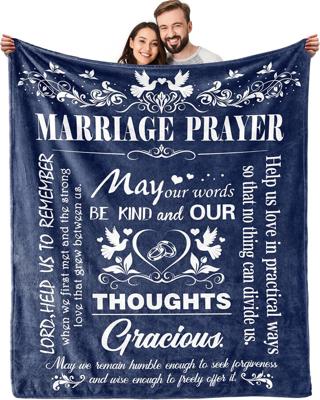 Amazon.com: Qzxyni Marriage Prayer, Wedding Gifts for Newlyweds, Marriage Prayer Wedding Gifts 50 x 60 Blankets, Engagement Gifts for Couples Christi