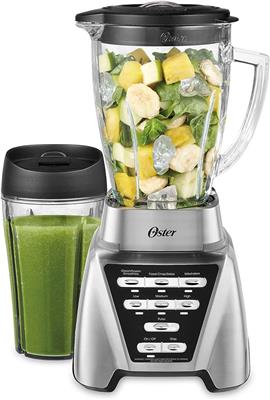 Amazon.com: Oster Pro 1200 Smoothie Blender with Glass Jar & 24oz To-Go Cup, Countertop Kitchen Blender with 7 Speeds, 1200W Power, Brushed Nickel: Ho