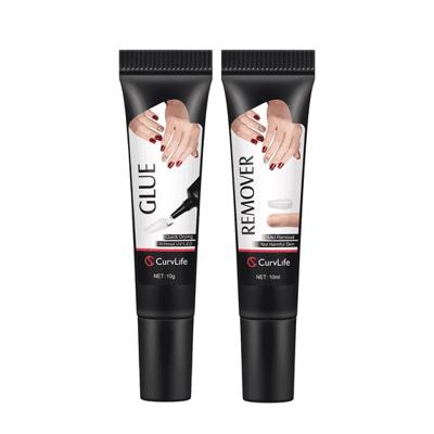 Curvlife Nail Glue and Remover Set, Quick-Dry 10g + 10ml Liquid Remover - Walmart.com