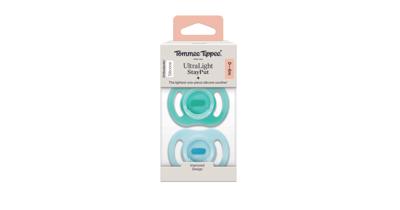 Tommee Tippee Ultra-Light Stayput Silicone Soother Assorted 0-6 Months 2 Pack | Baby Bunting AU