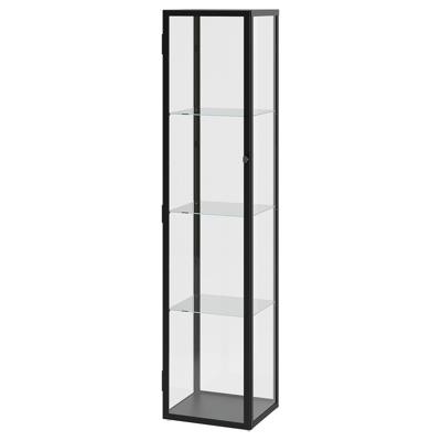 BLÅLIDEN glass-door cabinet, black, 35x32x151 cm (133/4x125/8x591/2) - IKEA CA