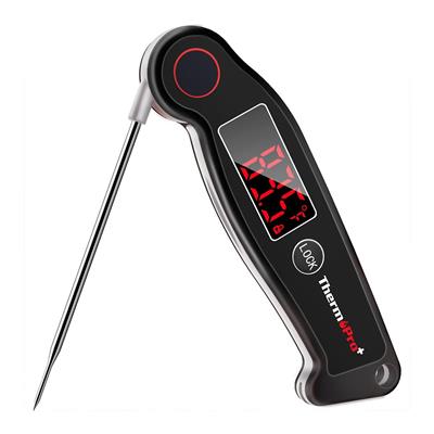 ThermoPro TP19W Waterproof Digital Meat Thermometer, Food Candy Cooking Grill Kitchen Thermometer with Magnet and LED Display for Smoker Thermometer :