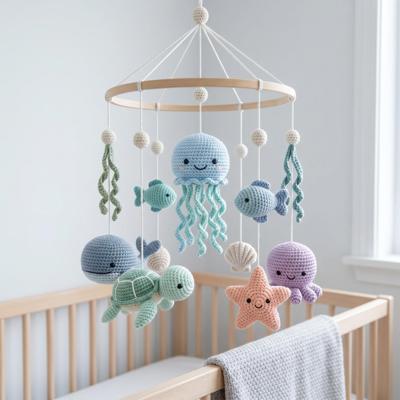 Handmade Crochet Ocean Baby Mobile, Sea Creatures Crib Decor - Etsy Australia