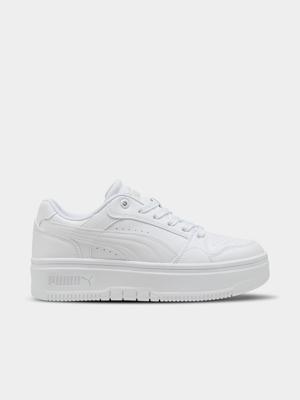 Puma Womens Rebound Femme White/Grey Platform Sneakers | Bash