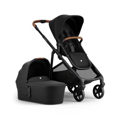 Babybee JUNO - Premium Single to Double Pram - Black Tan