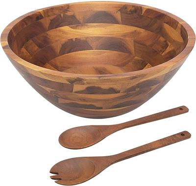 Amazon.com | AIDEA Salad Bowls, Wooden Salad Bowls Set, Large Acacia Wood Serving Bowl for Fruits, Salad, 12.5 Big Salad Bowl with Serving Utensils: S