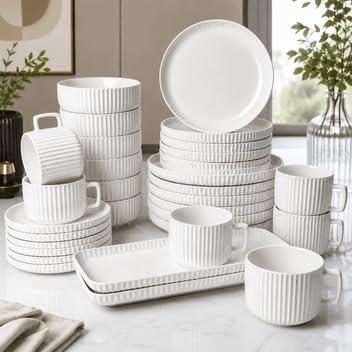 White Dinnerware Set of 32 Pieces | 32 Piece Set, White Colour : Amazon.co.za: Home & Kitchen